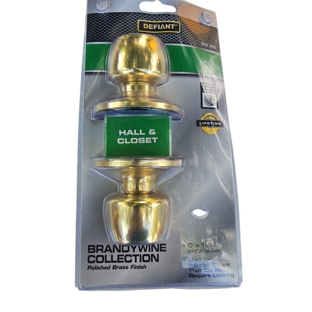 Hall and closet door‎ knob gold *not locking*